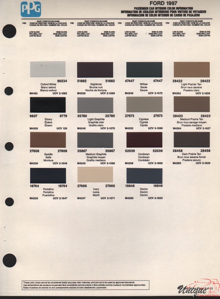 1997 Ford Paint Charts PPG 4